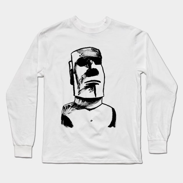 Moai (pentel) Long Sleeve T-Shirt by Cleobule